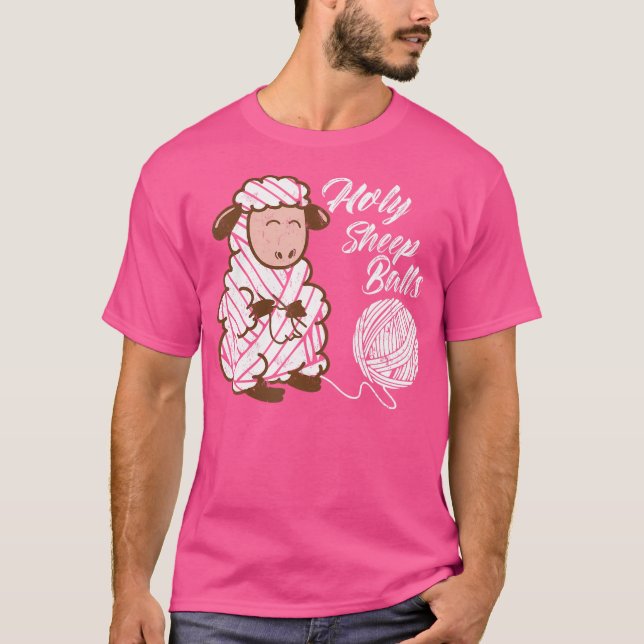 Camiseta Bolinhas de Ovelha Sagradas Amante de Crochê Diver (Frente)