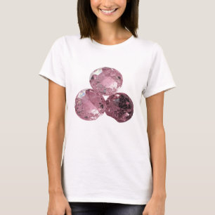 Camiseta Bolinhas de Vidro Rosa THREE Prateado que Atrai Ol