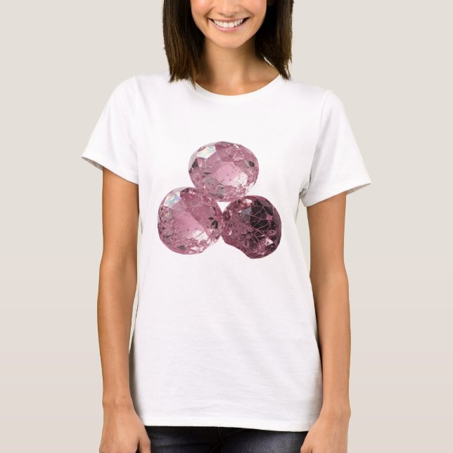 Camiseta Bolinhas de Vidro Rosa THREE Prateado que Atrai Ol (Frente)