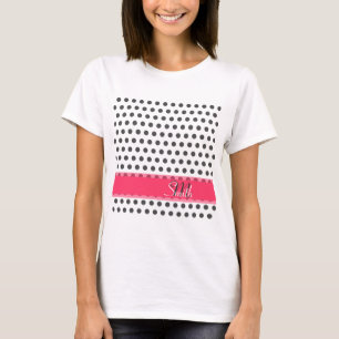 Camiseta Bolinhas legal e bonitas de monograma de tendênci