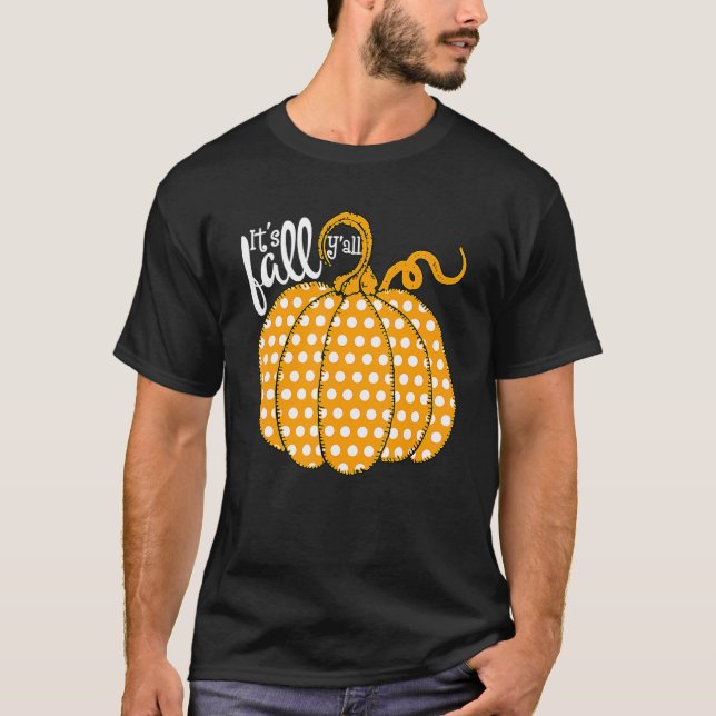 Camiseta Bolinhas Pumpkin Feliz Queda A Queda De Yall Sout (Frente)