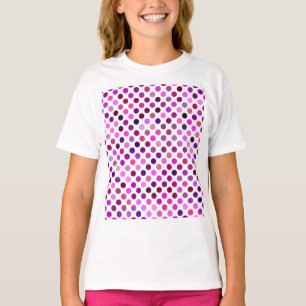 Camiseta Bolinhas rosa e roxa