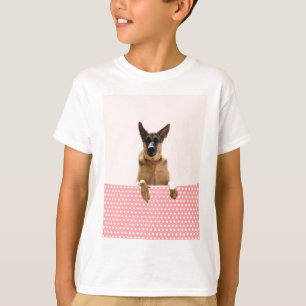 Camiseta Bolinhas Rosa german shepherd