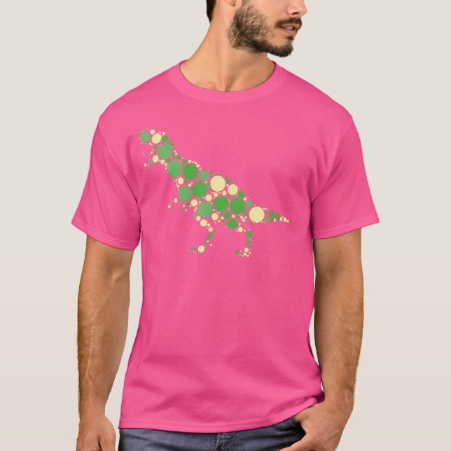 Camiseta Bolinhas Verde T Rex Dinossaur Internacional Ponto (Frente)