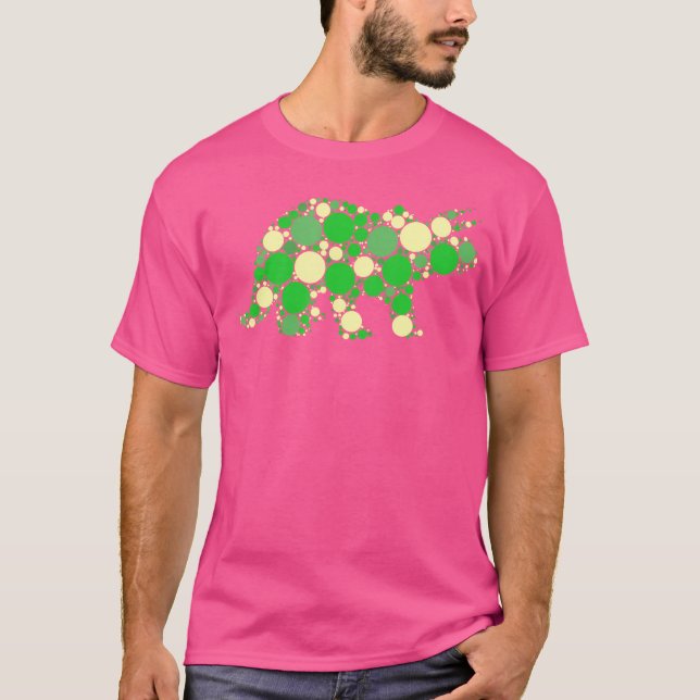 Camiseta Bolinhas Verde T Rex Dinossaur Tshirt Internationa (Frente)