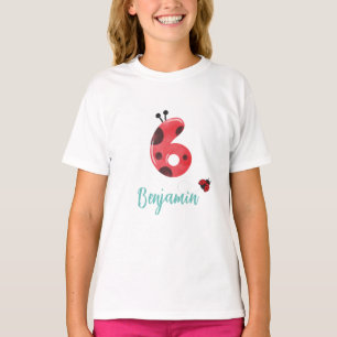 Camiseta Bolinhas vermelha-branca Nome da Festa de aniversá