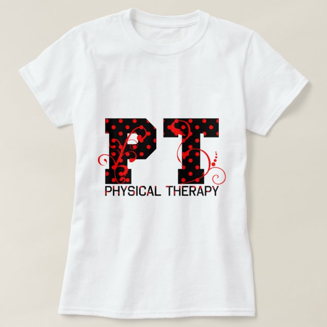 Camiseta bolinhas vermelhas pretas da pinta (Frente do Design)