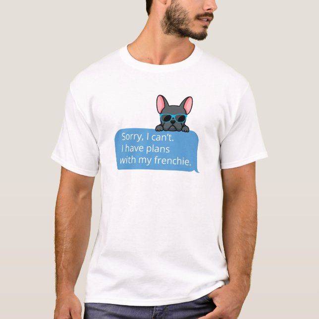 Camiseta Bolinho Francês Azul Engraçado (Frente)