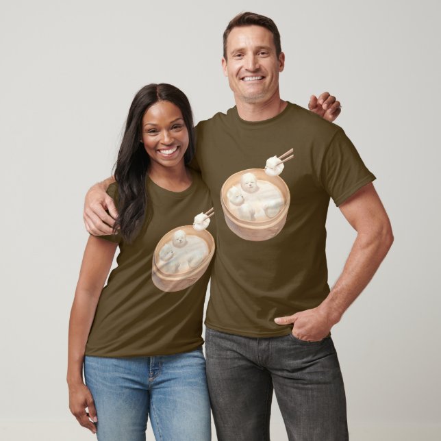 Camiseta Bolinhos Bichon: Arte de Dim Sum Cute Xiao Long Ba (Unissex)