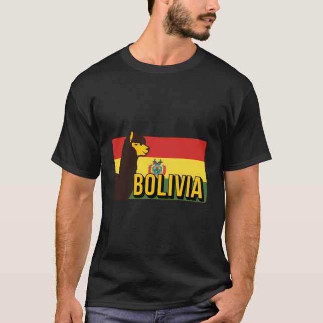 Camiseta Bolívia Alpaca La Paz Cochabamba Bandeira Cru Bolí (Frente)