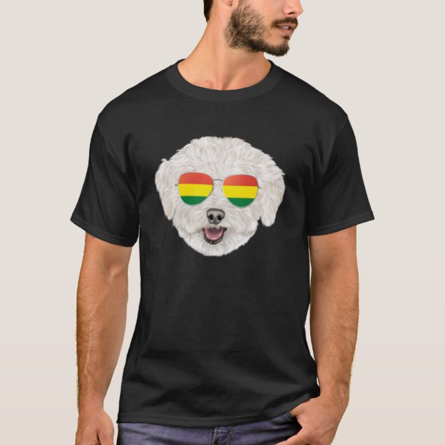 Camiseta Bolívia Bandeira Bichons Frise Cachorro Bolívia Po (Frente)