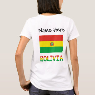 Camiseta Bolivia Bandeira Boliviana Nome Personalizado Femi