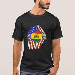 Camiseta Bolívia Chest Bolivian Flag America USA Bolivian R