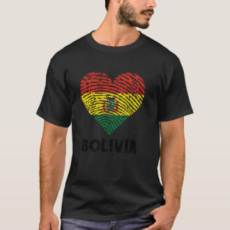 Camiseta Bolívia Coração Orgulho boliviano Raízes boliviana