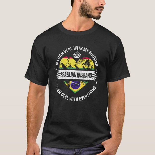 Camiseta Bolivia Flag Brazil Grown  Husband Country (Frente)
