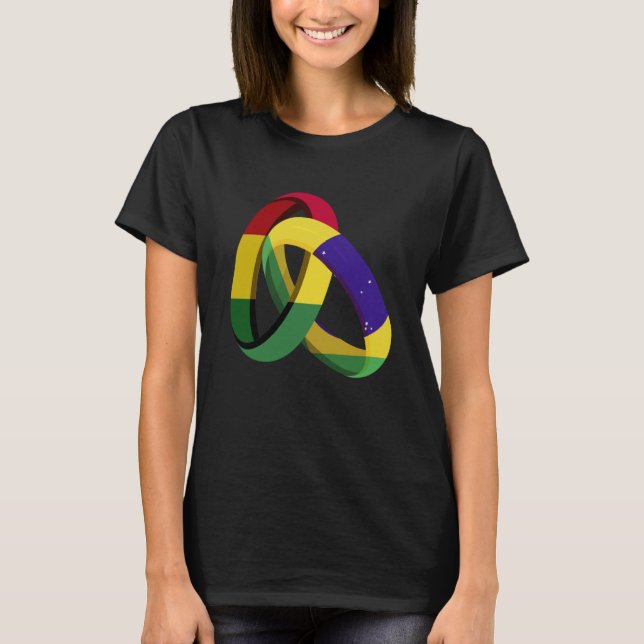 Camiseta Bolivia Flag Brazil Grown Ring Marriage Wedding (Frente)