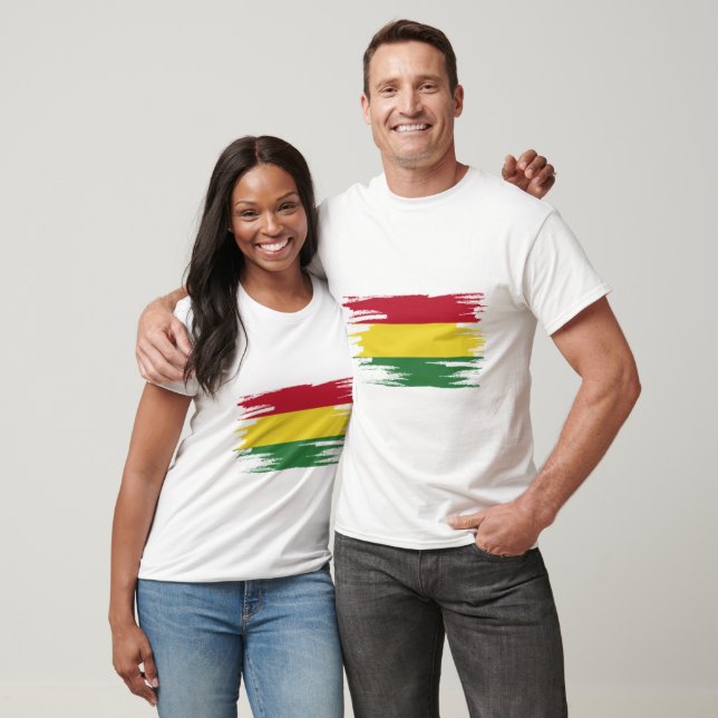 Camiseta Bolívia Flag Brush Art (Unissex)