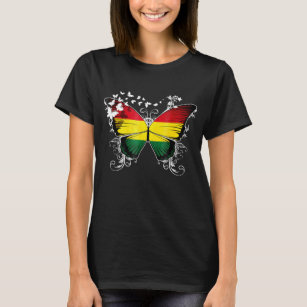 Camiseta Bolívia Flag Butterfly Graphic T