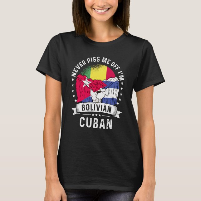 Camiseta Bolivia Flag Cuba Grown  Humor Citizen Pride (Frente)