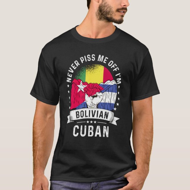 Camiseta Bolivia Flag Cuba Grown  Humor Citizen Pride (Frente)