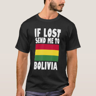 Camiseta Bolívia Flag Design Se perdido me envie para a Bol