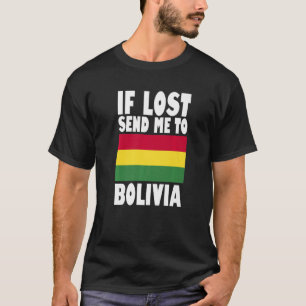 Camiseta Bolívia Flag Design Se perdido me envie para Bolív