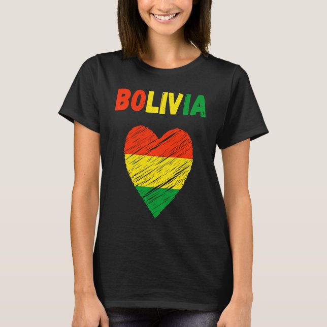 Camiseta Bolivia Flag Holiday Bolivia Heart Bolivian Flag (Frente)
