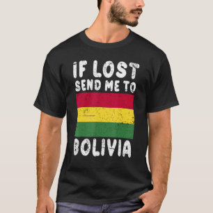 Camiseta Bolívia Flag Souvenir Se perdido me envie para a B