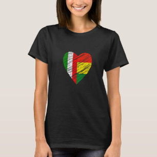 Camiseta Bolívia Itália Coração Bandeira Italiana Bandeira