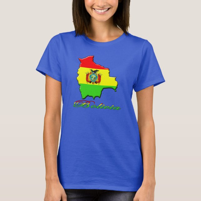 Camiseta Bolívia Mapa T Shirt (Frente)