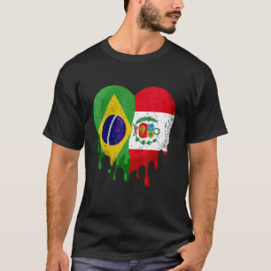 Camiseta Bolívia Peru Flag Heart Citizen Grown Coun