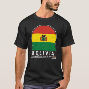 Camiseta Bolívia Sinalizador Emblem Em Vintage Incomodado