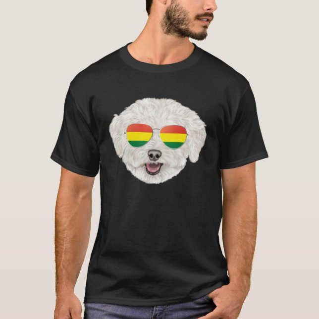 Camiseta Bolivian Flag Bichons Frise Dog Bolivia Pocket (Frente)