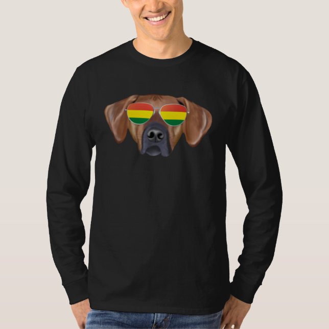 Camiseta Bolivian Flag Rhodesian Ridgeback Dog Bolivia Pock (Frente)