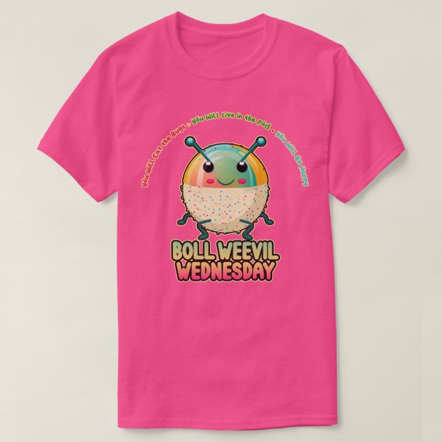 Camiseta Boll Wevil Quarta-feira Kawaii Inseto Buffet (Frente do Design)