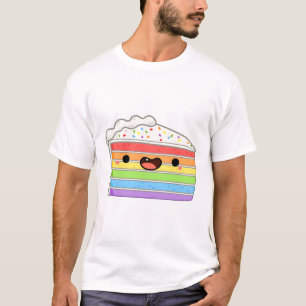 Camiseta Bolo Arco-Íris Kawaii