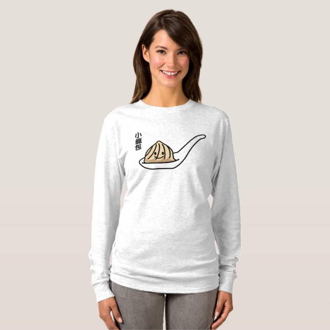 Camiseta Bolo chinês de Dim Sum da bolinha de massa da sopa (Frente Completa)