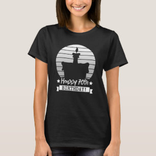Camiseta Bolo de 70 de aniversário do Vintage White