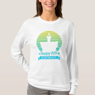 Camiseta Bolo de 70 de Feliz Natal Colorido