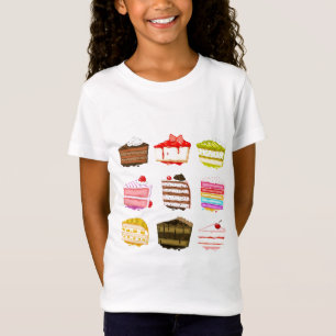 Camiseta Bolo de aniversário bonito do bolo com creme