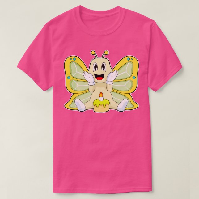 Camiseta Bolo de Aniversário Borboleta (Frente do Design)
