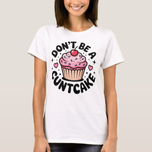 Camiseta Bolo de aniversário cor-de-rosa atrevido Design Hu