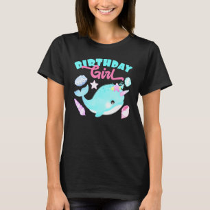 Camiseta Bolo De Aniversário Da Menina Vela Narwhale Animai