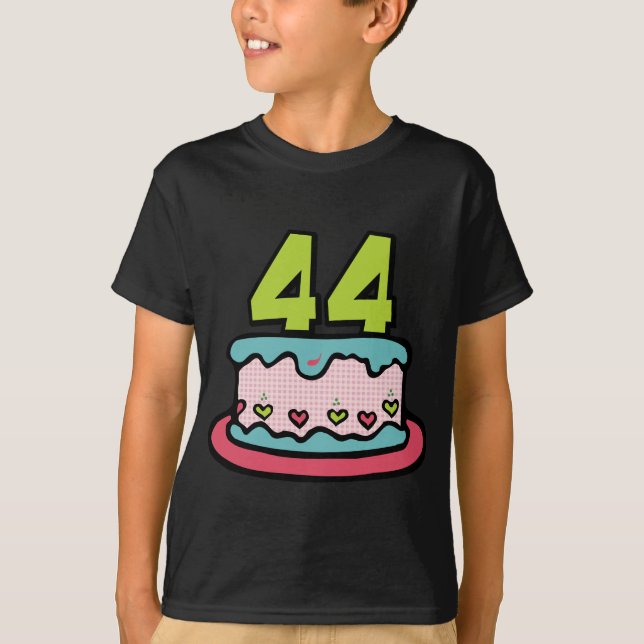 Camiseta Bolo de aniversário das pessoas de 44 anos (Frente)