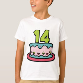 Camiseta Bolo de aniversário de 14 anos