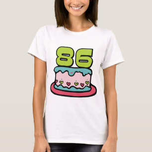 Camiseta Bolo de aniversário de 86 anos
