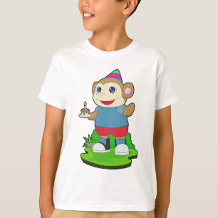 Camiseta Bolo de Aniversário de Macaco