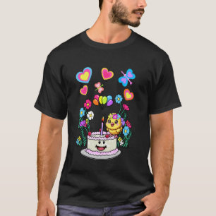 Camiseta Bolo de Aniversário de Pintinho Crianças Frango Be