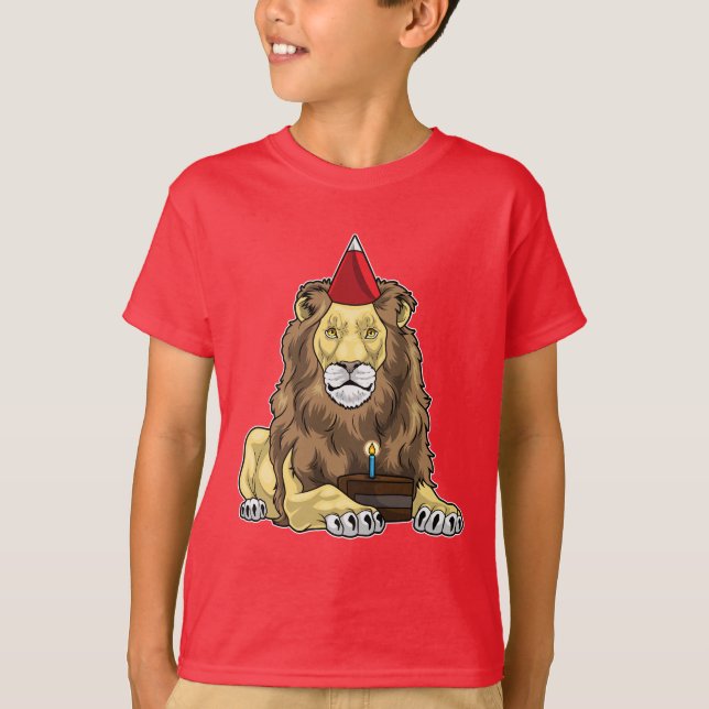 Camiseta Bolo de aniversário do leão (Frente)