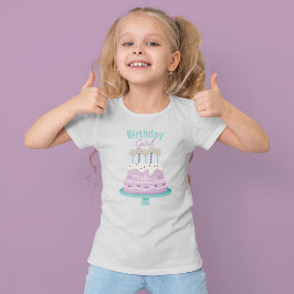 Camiseta Bolo de Aniversário Doce "Rapariga de Aniversário"